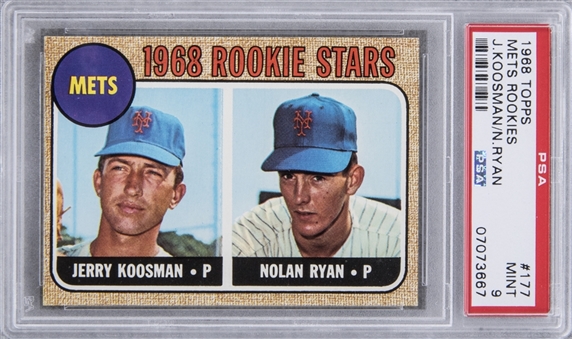 1968 Topps #177 Nolan Ryan Rookie Card – PSA MINT 9 
